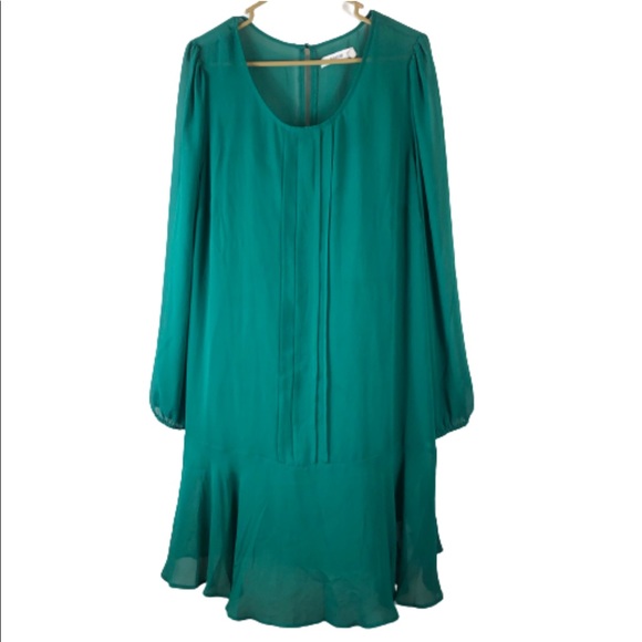 Justfab green dress XXL long sleeve very cute - Picture 2 of 11